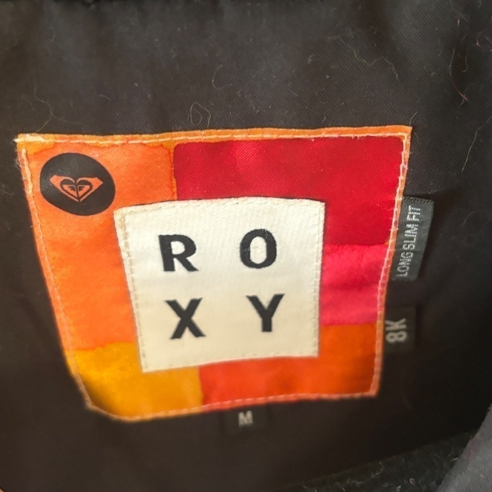 Roxy Black Hooded Coat Jacket Slim Fit Winter Sport Size Medium - Picture 6 of 14